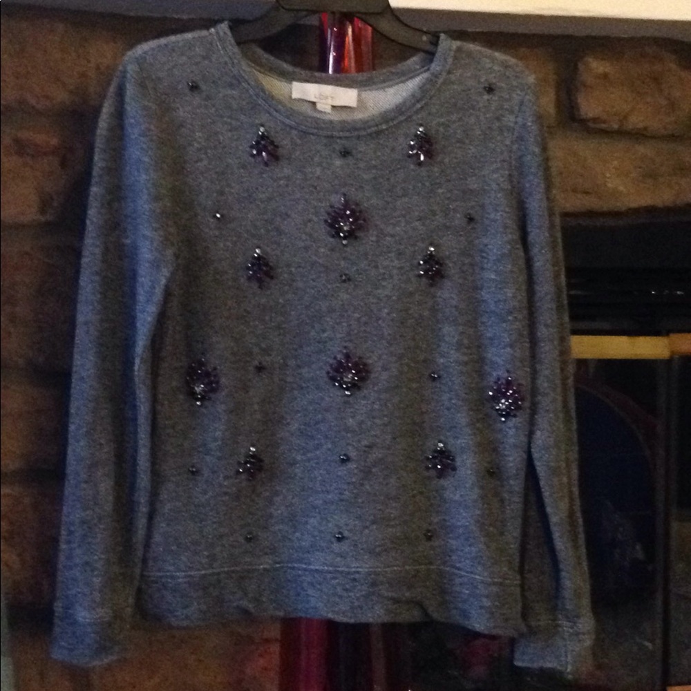 LOFT SWEATSHIRT WITH BEADS
